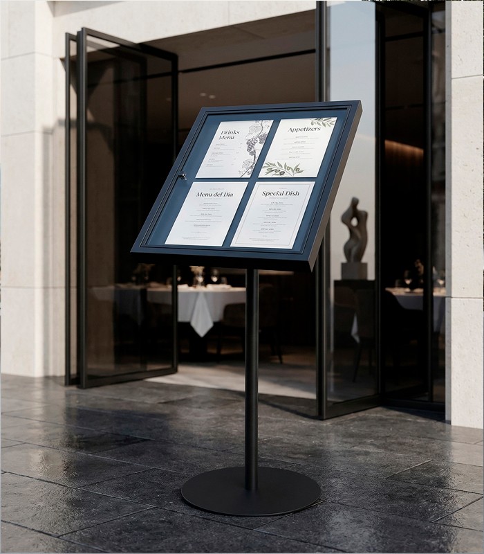 Restaurant Menu Board Livorno - A4x4, Matte Black