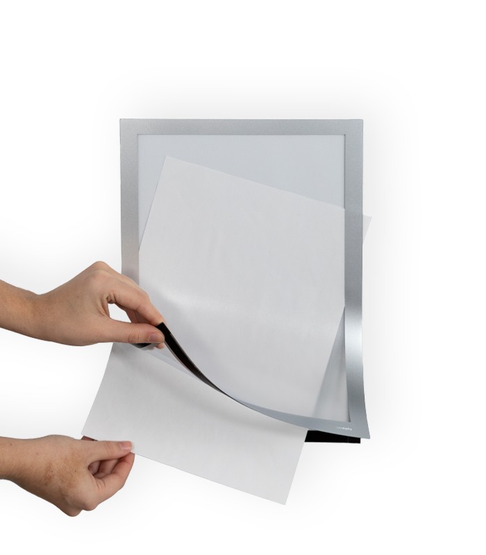 Sticky Frame Adhesive Frame with Magnet Stickframe Gray - A4 Pack 5 Units