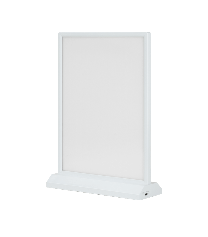 Backlit Tabletop Menu Holder A4 White