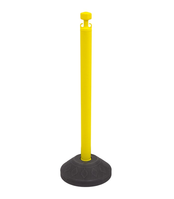 Poste Ligero para Cadena con Base Rellenable Amarillo