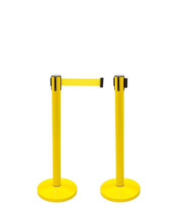Yellow Stanchion with Retractable Belt
