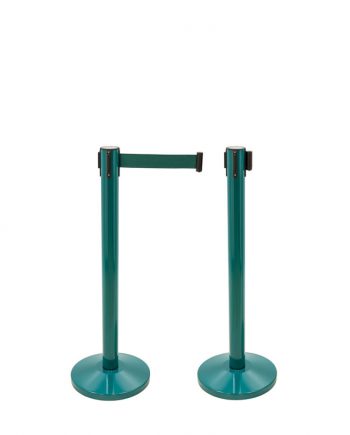 Green Stanchion with Retractable Belt