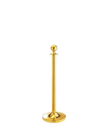 Golden Stanchion for Rope with Ball Top