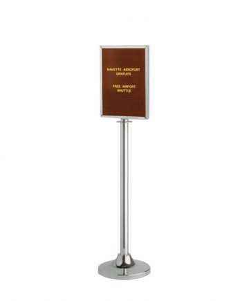 Silver Stanchion with Vertical Sign Frame
